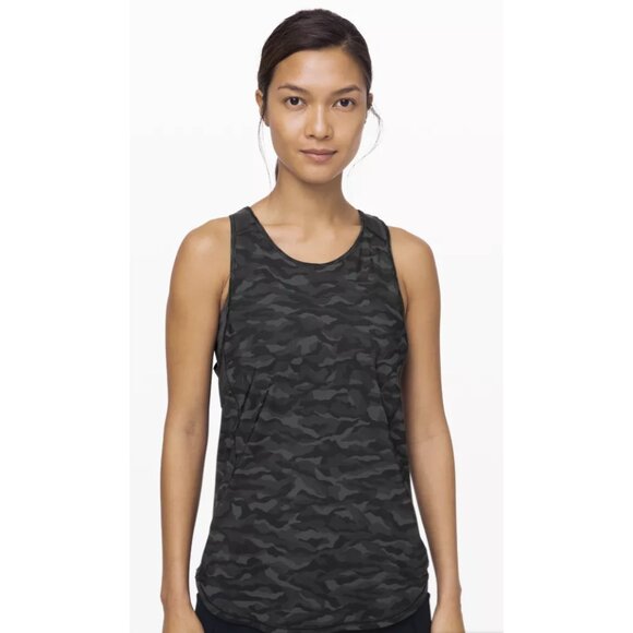 lululemon athletica Tops - LULULEMON Sculpt Tank II Top in Sequoia Camo Print Deep Coal Black Workout Gym